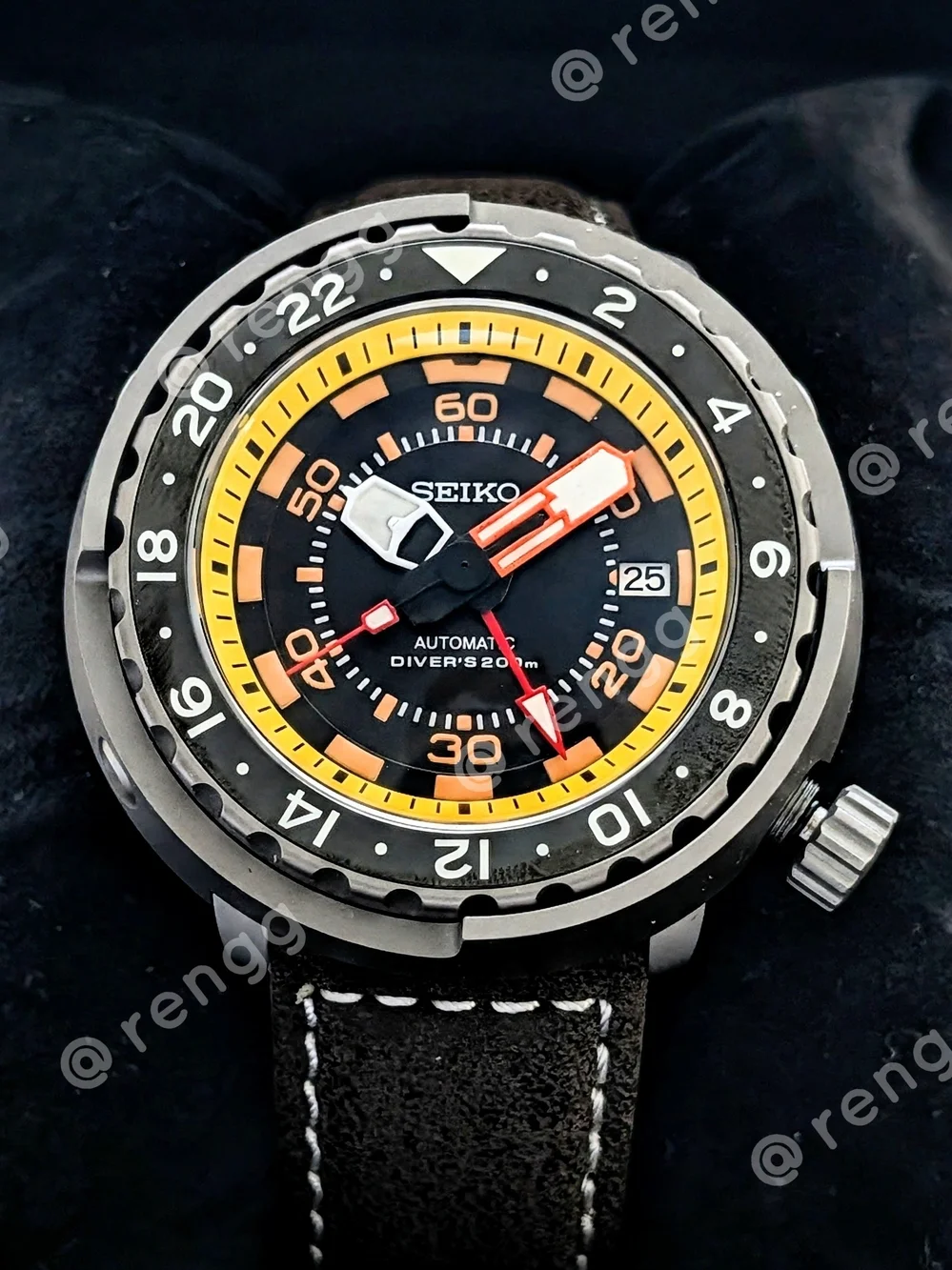 47mm Titanium Seiko GMT Tuna Canned Men's Automatic Diver Mod Watch Sapphire